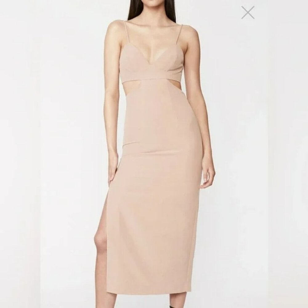 NWT Bardot Cut Out Slit Midi Dress in Pink Rose.  SZ XS